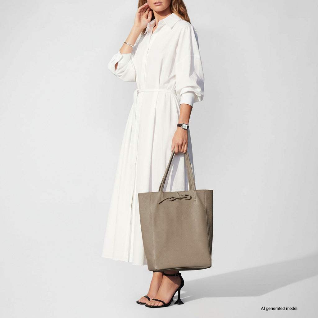 Italian Genuine Calf Leather Tote Bag 201718 - TAKEASY - Flyclothing LLC