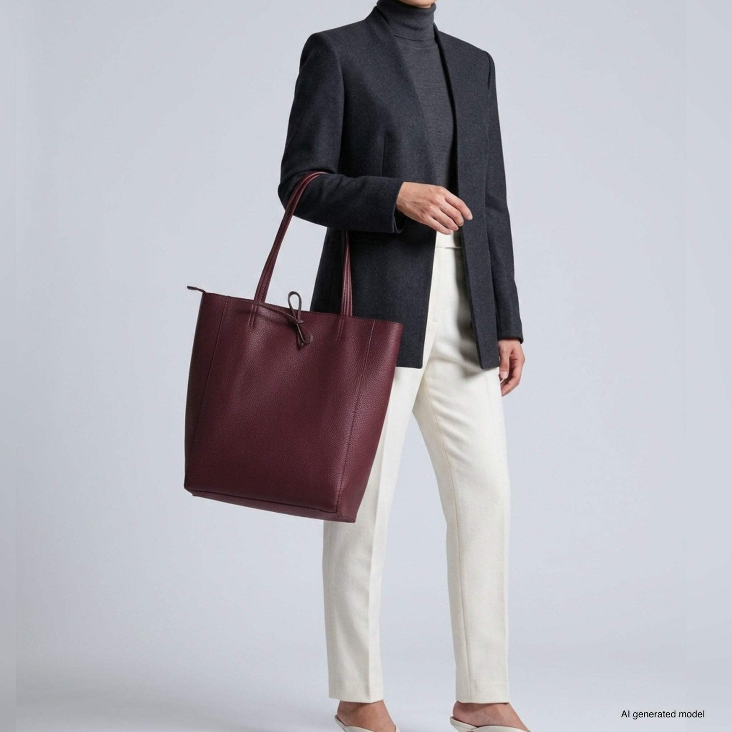 Italian Genuine Calf Leather Tote Bag 201718 - TAKEASY - Flyclothing LLC