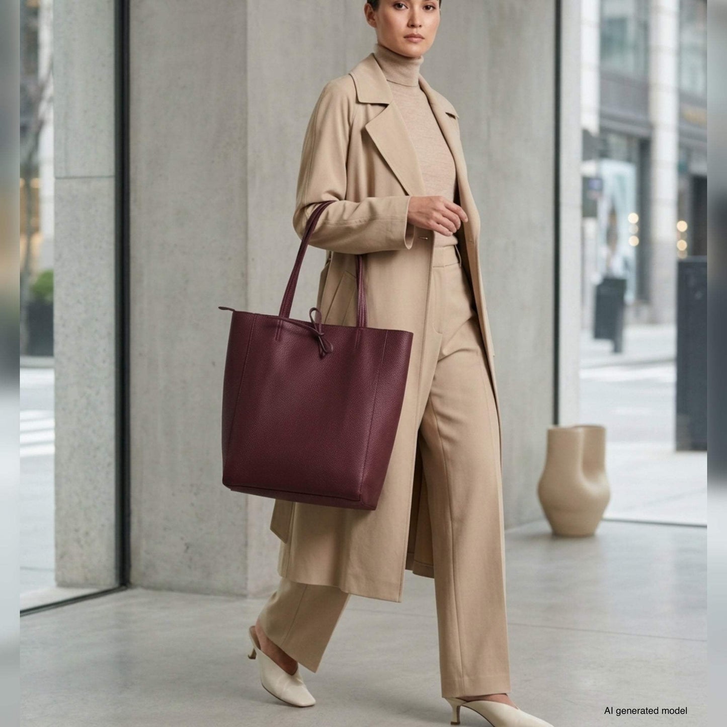 Italian Genuine Calf Leather Tote Bag 201718 - TAKEASY - Flyclothing LLC