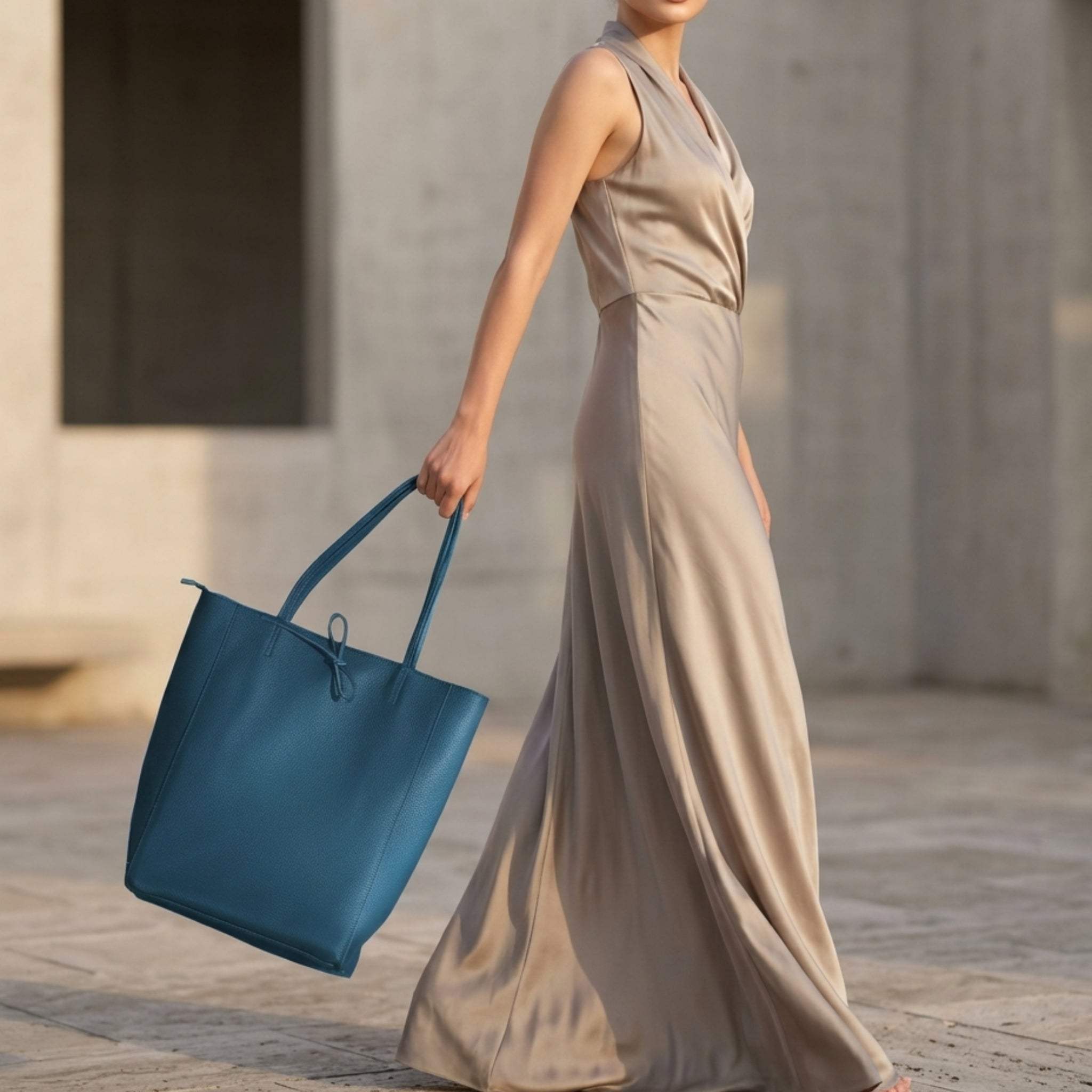 Italian Genuine Calf Leather Tote Bag 201718 - TAKEASY - Flyclothing LLC