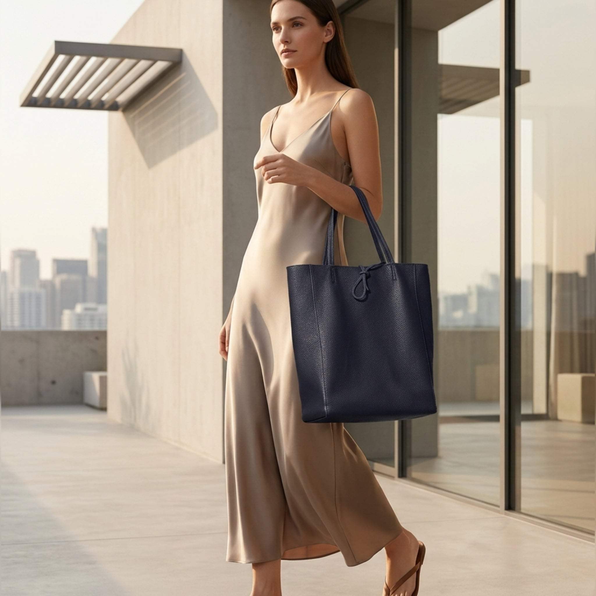 Italian Genuine Calf Leather Tote Bag 201718 - TAKEASY - Flyclothing LLC
