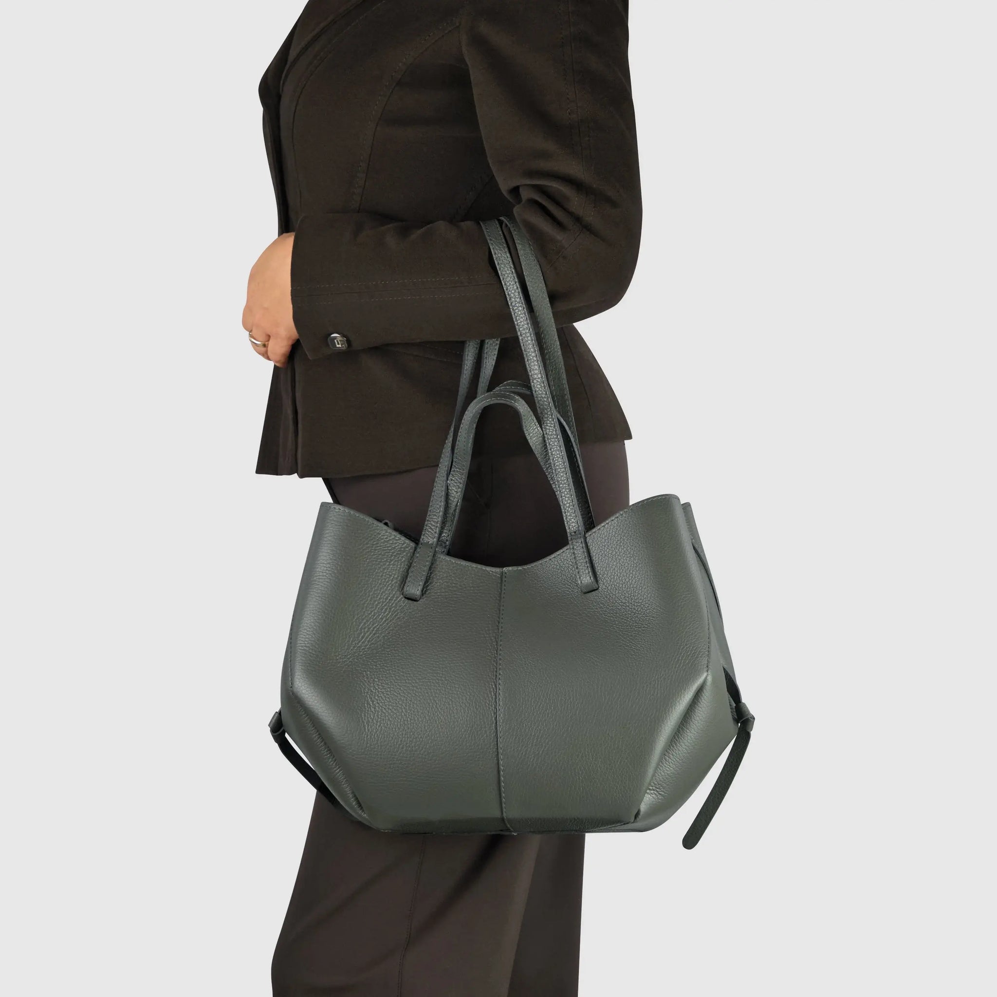 Italian Genuine Calf Leather Tote Bag 312912 - TAKEASY - Flyclothing LLC
