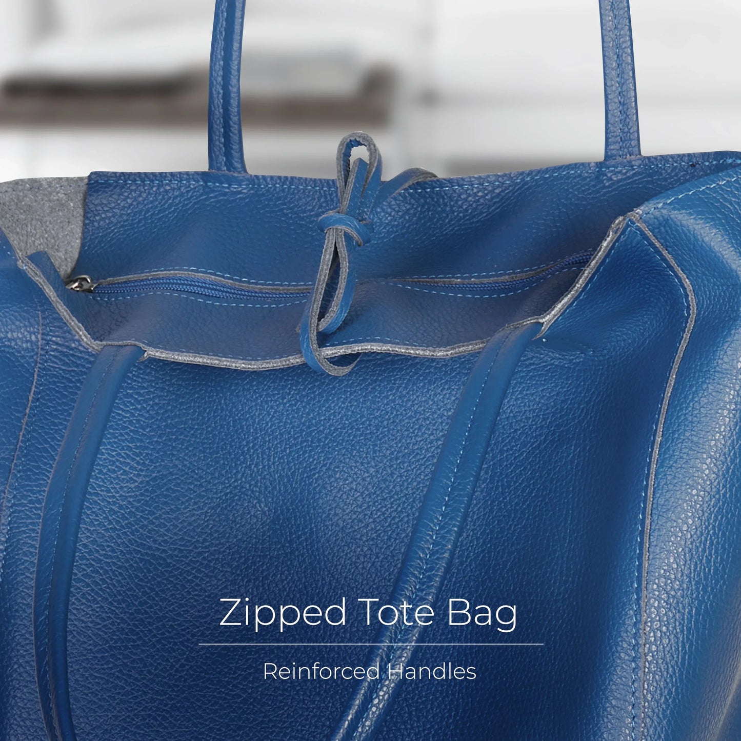 Calf Leather Tote Bag - TAKEASY - Flyclothing LLC