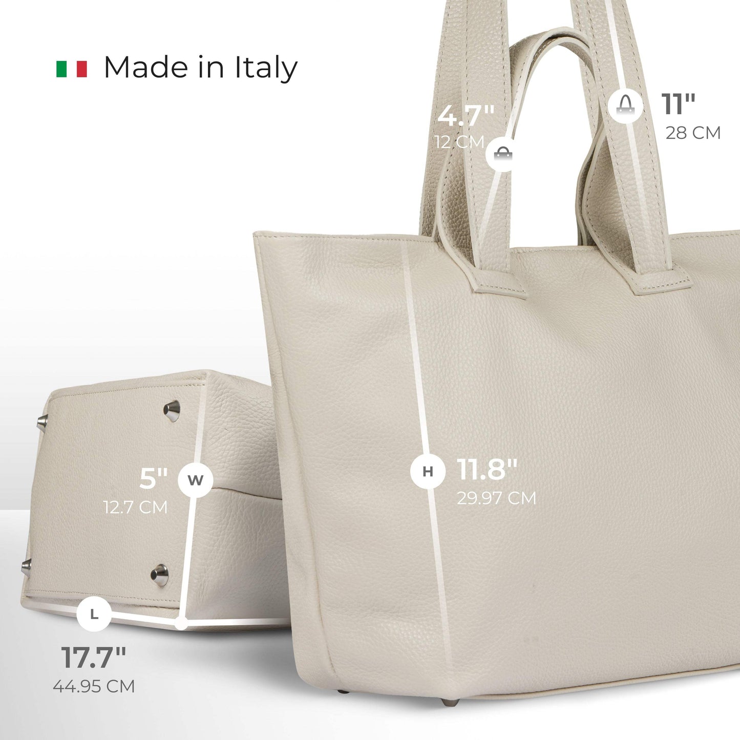 Italian Genuine Calf Leather Tote Bag 122500 - TAKEASY - Flyclothing LLC