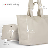 Italian Genuine Calf Leather Tote Bag 122500 - TAKEASY - Flyclothing LLC