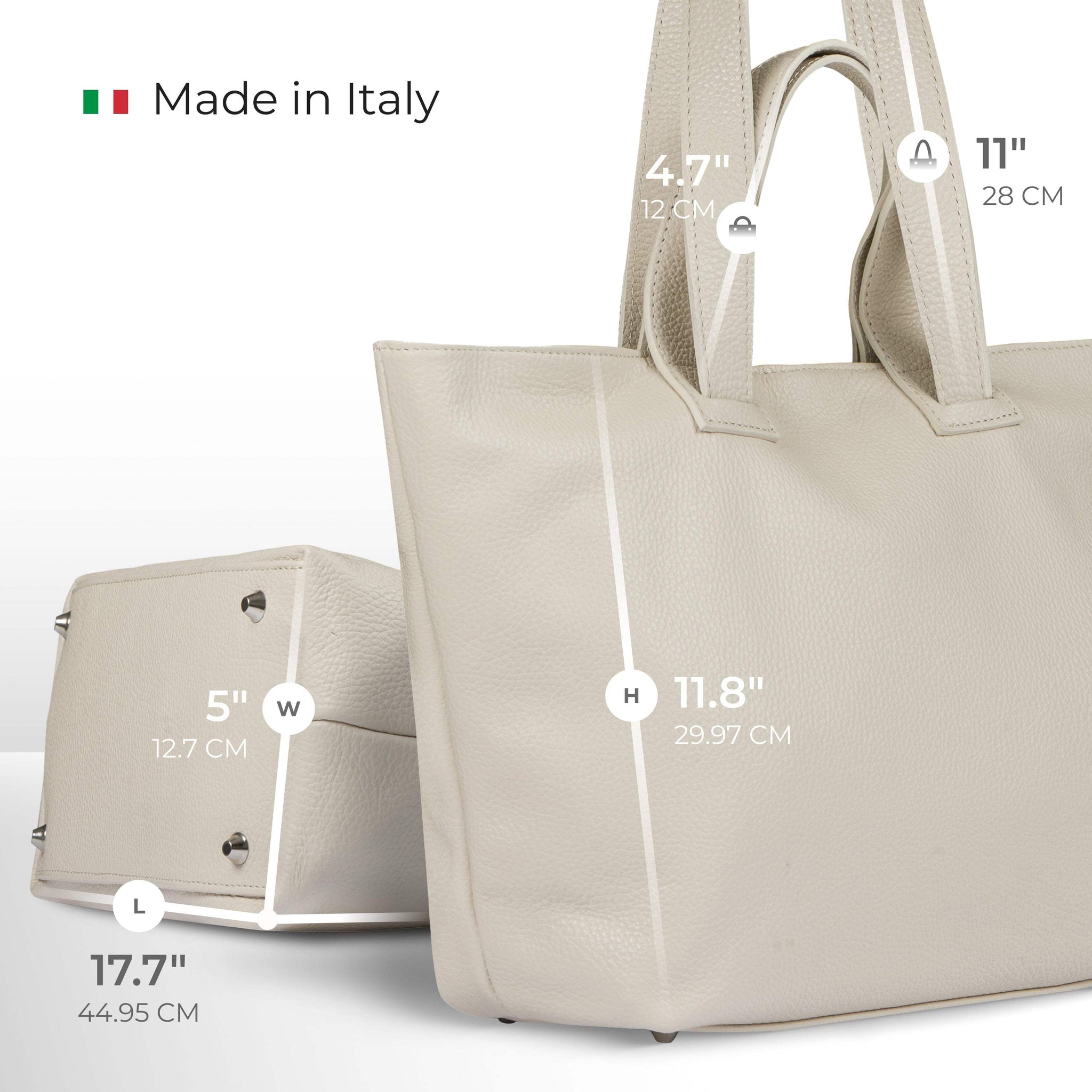Italian Genuine Calf Leather Tote Bag 122500 - TAKEASY - Flyclothing LLC