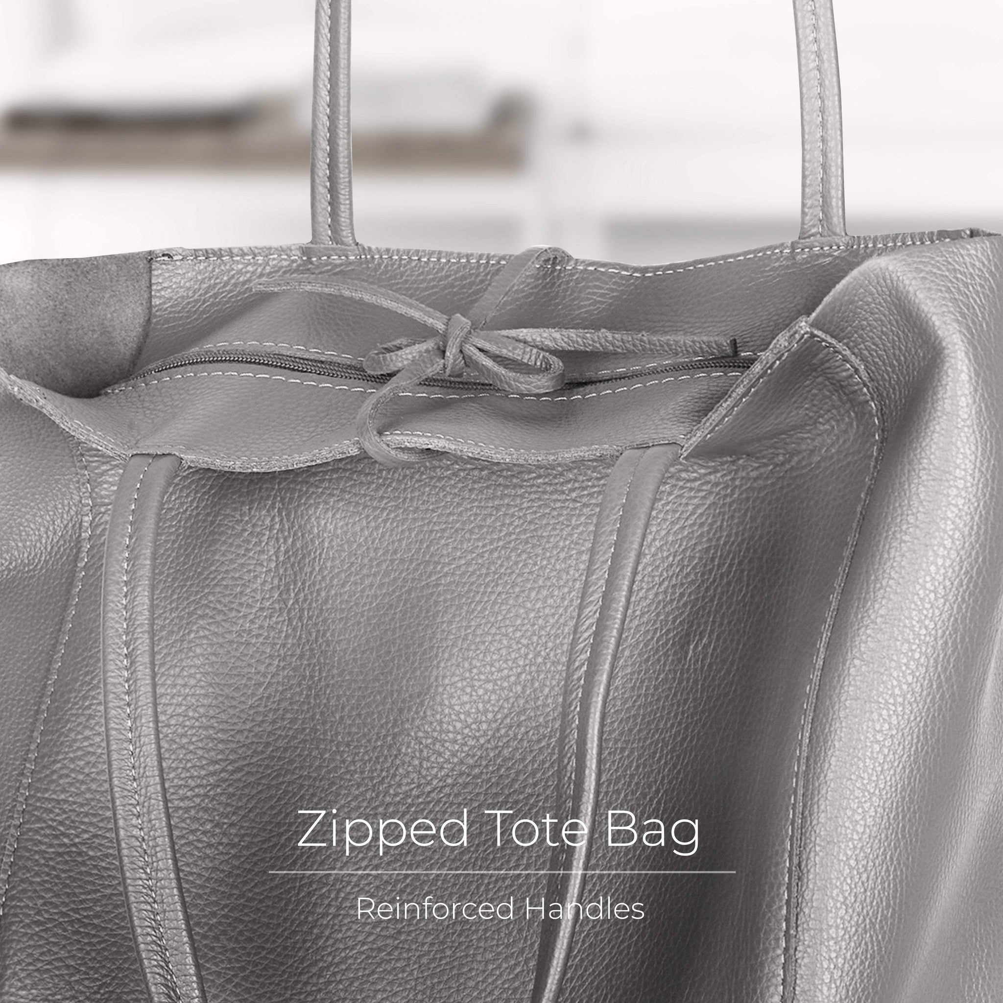 Italian Genuine Calf Leather Tote Bag 201718 - TAKEASY - Flyclothing LLC
