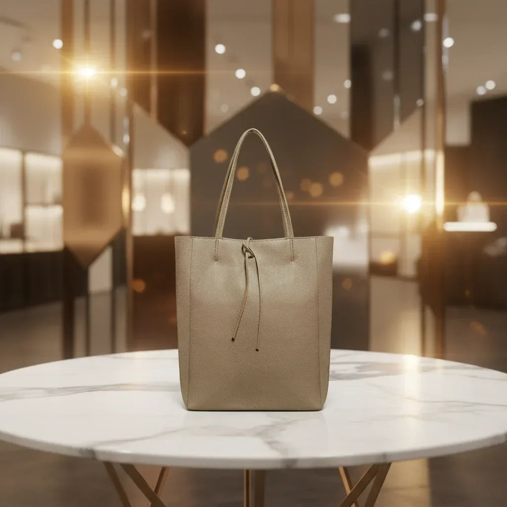 Calf Leather Tote Bag - TAKEASY - Flyclothing LLC