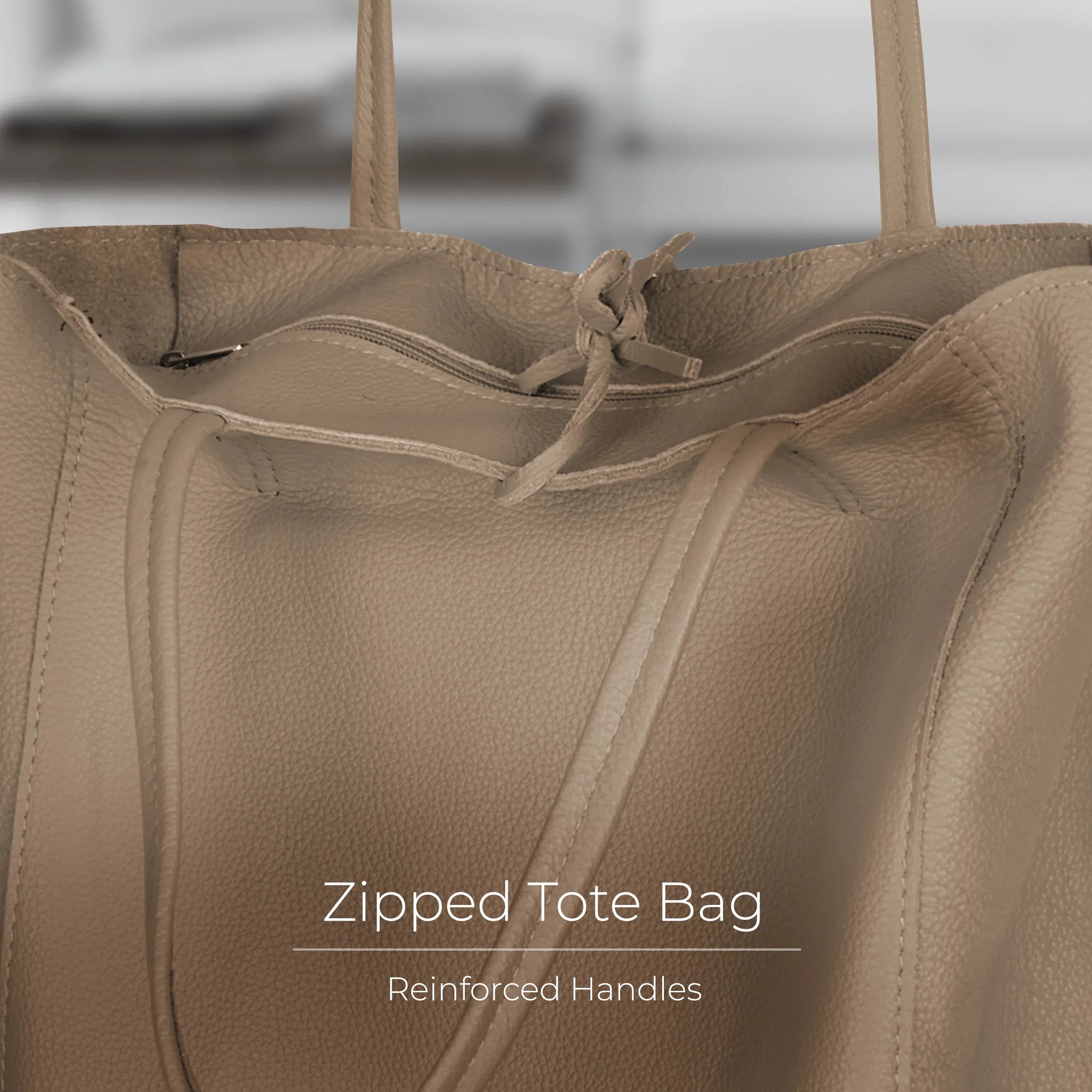 Calf Leather Tote Bag - TAKEASY - Flyclothing LLC