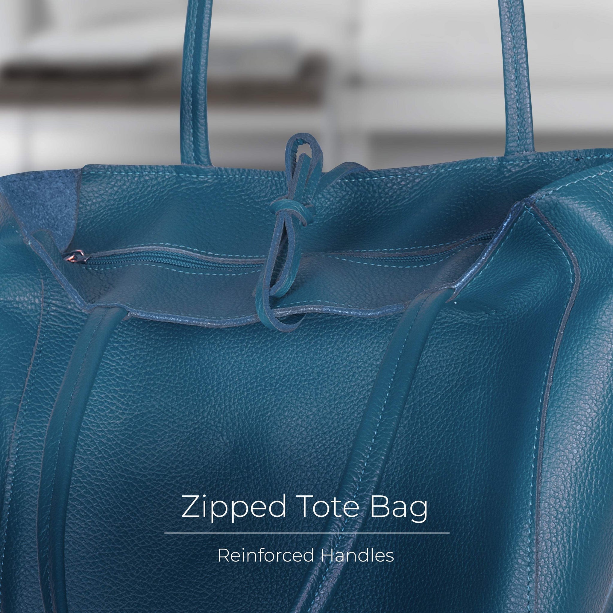 Italian Genuine Calf Leather Tote Bag 201718 - TAKEASY - Flyclothing LLC