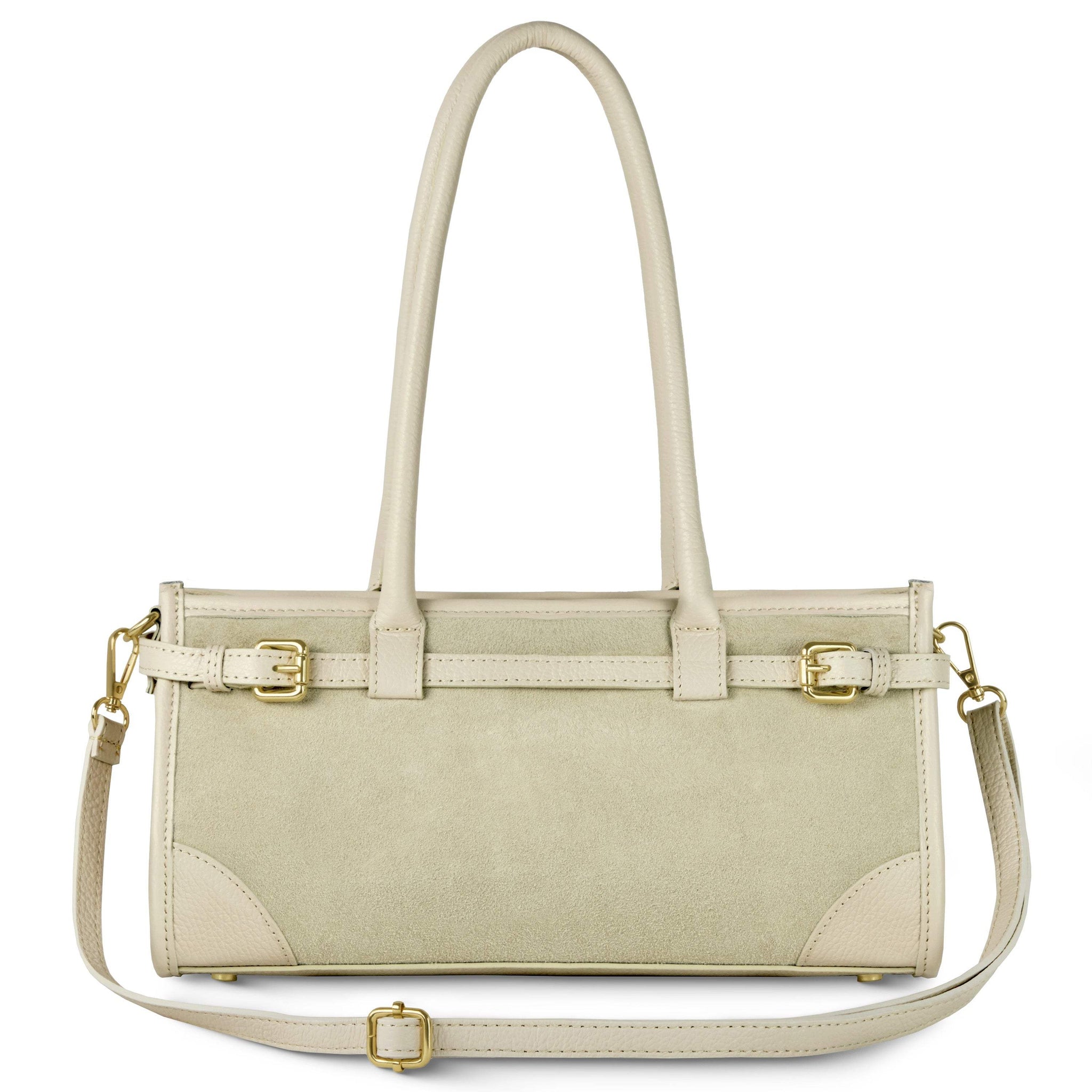 Italian Genuine Suede & Full-Grain Leather Shoulder Bag | Lodi - TAKEASY - Flyclothing LLC