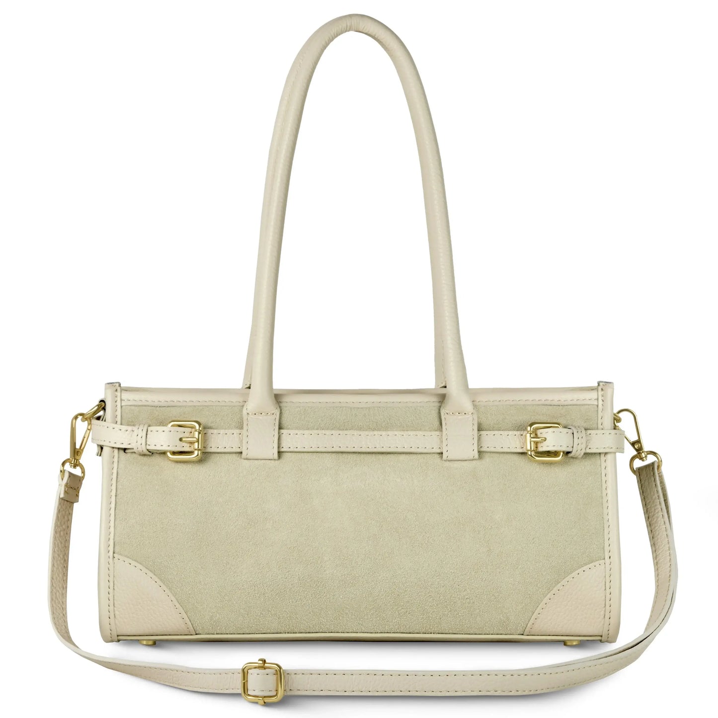 Italian Genuine Suede & Calf Leather Shoulder Bag 282615 - TAKEASY - Flyclothing LLC