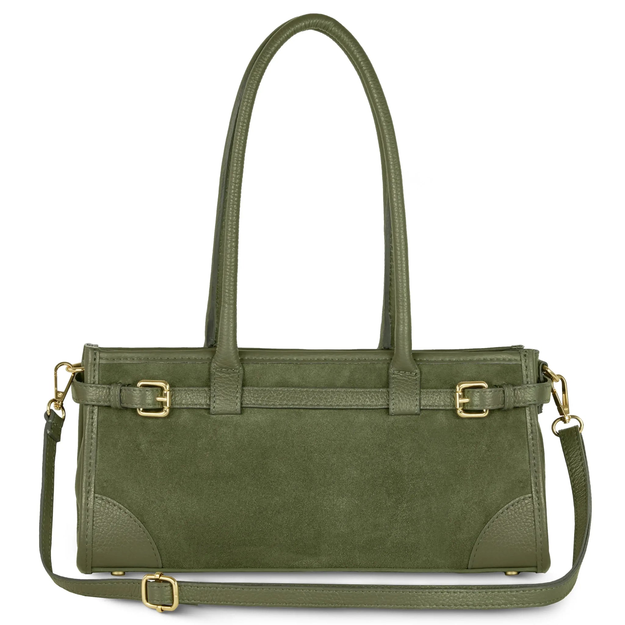 Italian Genuine Suede & Calf Leather Shoulder Bag 282615 - TAKEASY - Flyclothing LLC