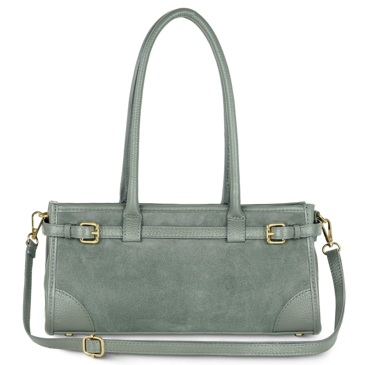 Italian Genuine Suede & Calf Leather Shoulder Bag 282615 - TAKEASY - Flyclothing LLC