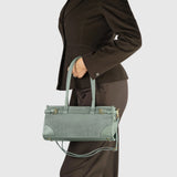 Italian Genuine Suede & Calf Leather Shoulder Bag 282615 - TAKEASY - Flyclothing LLC