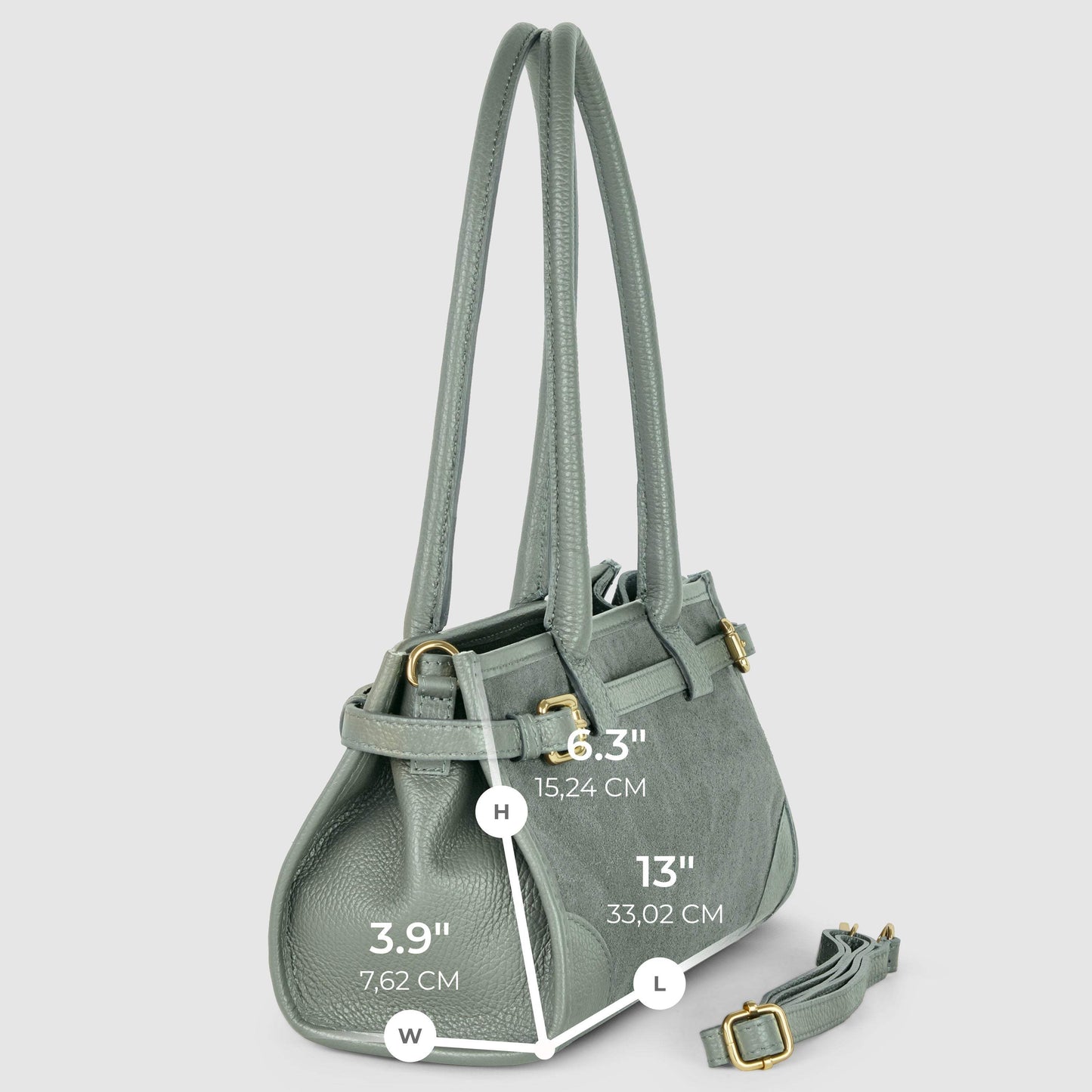 Italian Genuine Suede & Full-Grain Leather Shoulder Bag | Lodi - TAKEASY - Flyclothing LLC