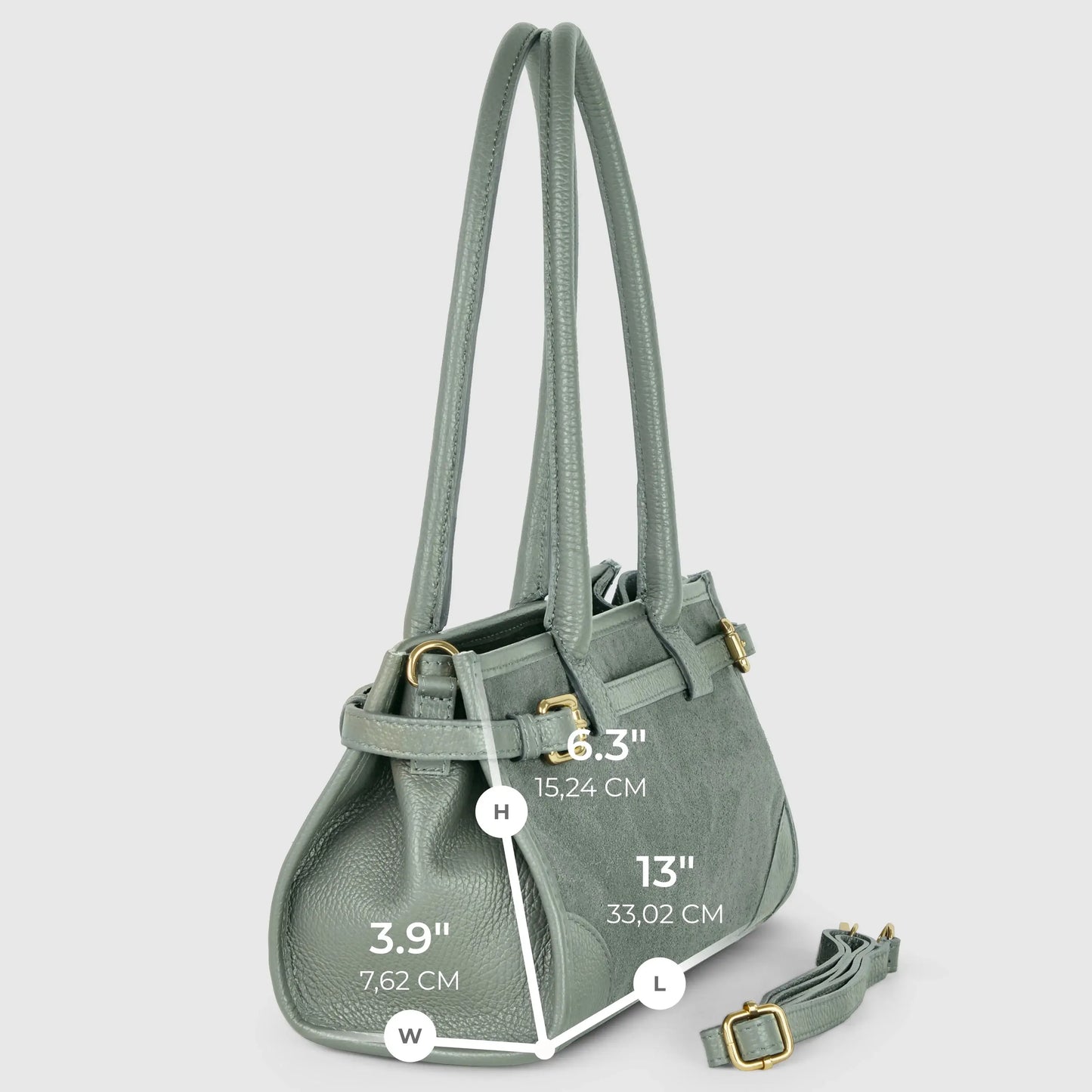 Italian Genuine Suede & Calf Leather Shoulder Bag 282615 - TAKEASY - Flyclothing LLC