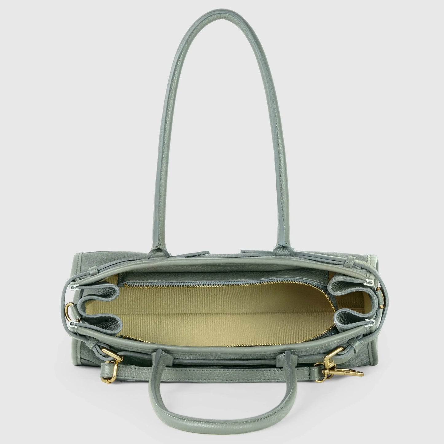 Italian Genuine Suede & Calf Leather Shoulder Bag 282615 - TAKEASY - Flyclothing LLC