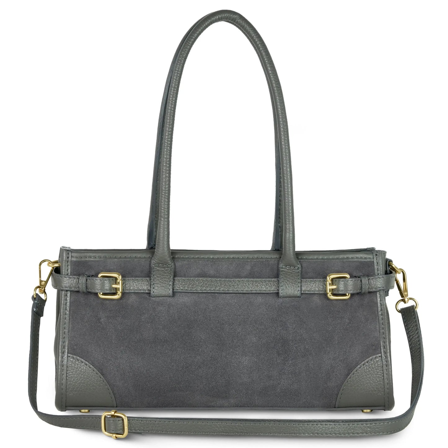 Italian Genuine Suede & Calf Leather Shoulder Bag 282615 - TAKEASY - Flyclothing LLC