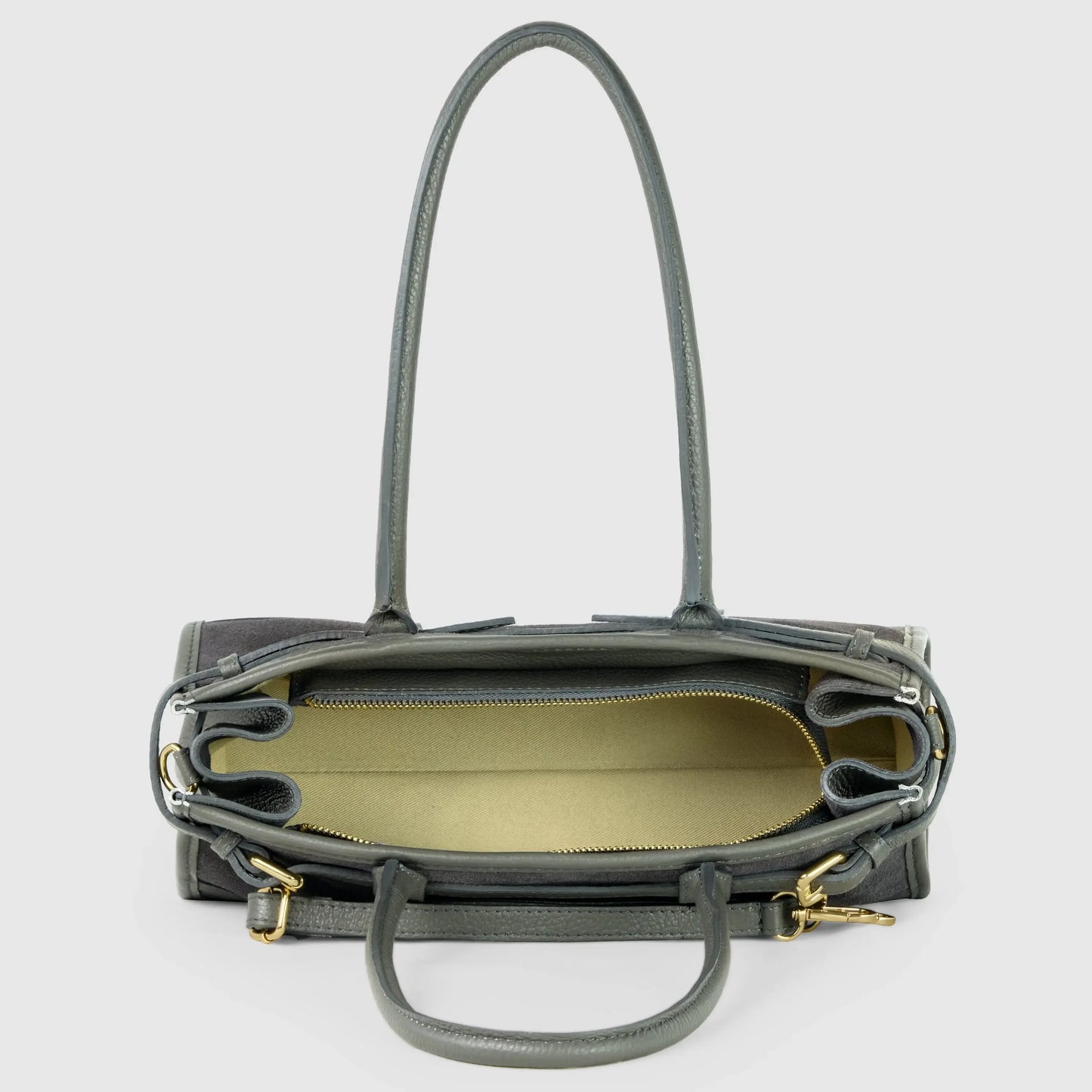Italian Genuine Suede & Calf Leather Shoulder Bag 282615 - TAKEASY - Flyclothing LLC