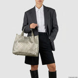 Italian Genuine Basketweave-Embossed Metallic Suede Top-Handle Bag | Imperia - TAKEASY - Flyclothing LLC