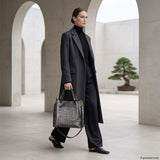 Italian Genuine Woven-Embossed Metallic Suede Top-Handle Bag | Savona - TAKEASY - Flyclothing LLC