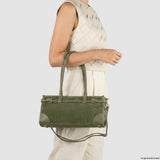 Italian Genuine Suede & Full-Grain Leather Shoulder Bag | Lodi - TAKEASY - Flyclothing LLC