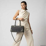 Italian Genuine Suede & Full-Grain Leather Shoulder Bag | Lodi - TAKEASY - Flyclothing LLC