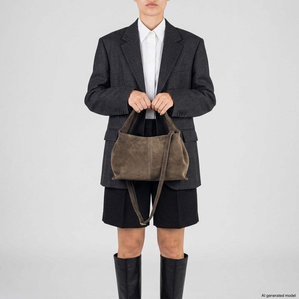 Italian Genuine Suede Shoulder Bag | Ferrara - TAKEASY - Flyclothing LLC