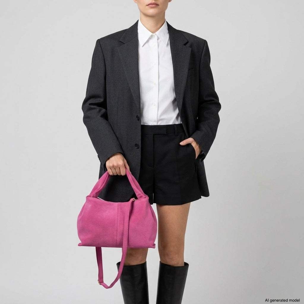 Italian Genuine Suede Shoulder Bag | Ferrara - TAKEASY - Flyclothing LLC