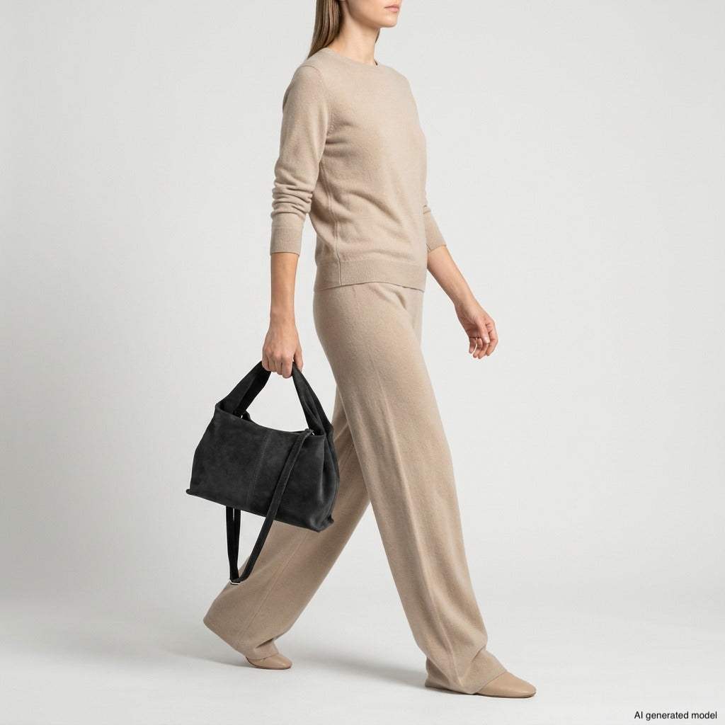 Italian Genuine Suede Shoulder Bag | Ferrara - TAKEASY - Flyclothing LLC