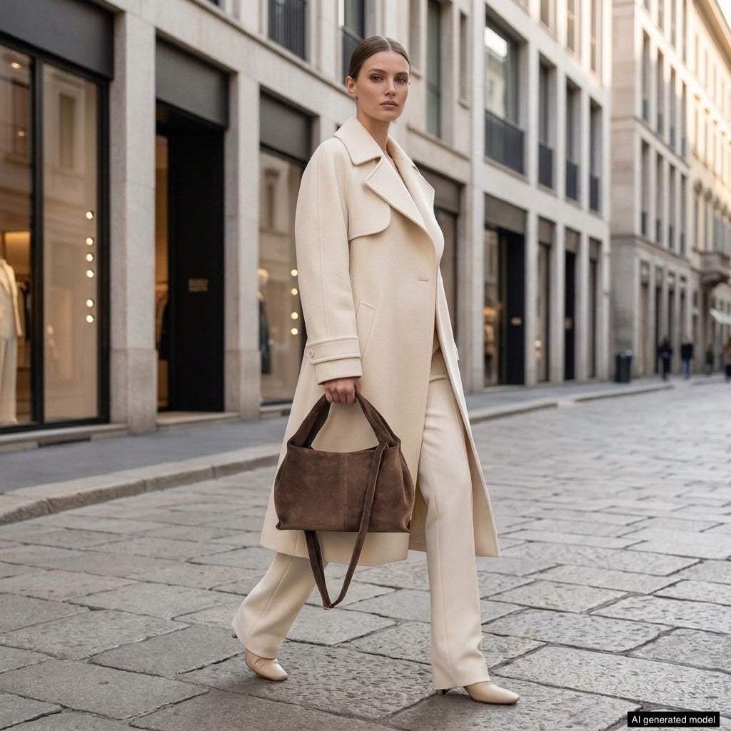 Italian Genuine Suede Shoulder Bag | Ferrara - TAKEASY - Flyclothing LLC