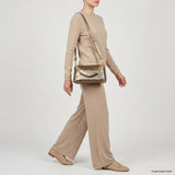 Italian Genuine Weave Metallic Suede Crossbody Bag 171522