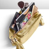 Italian Genuine Metallic Suede Crossbody Bag 231302 - TAKEASY - Flyclothing LLC