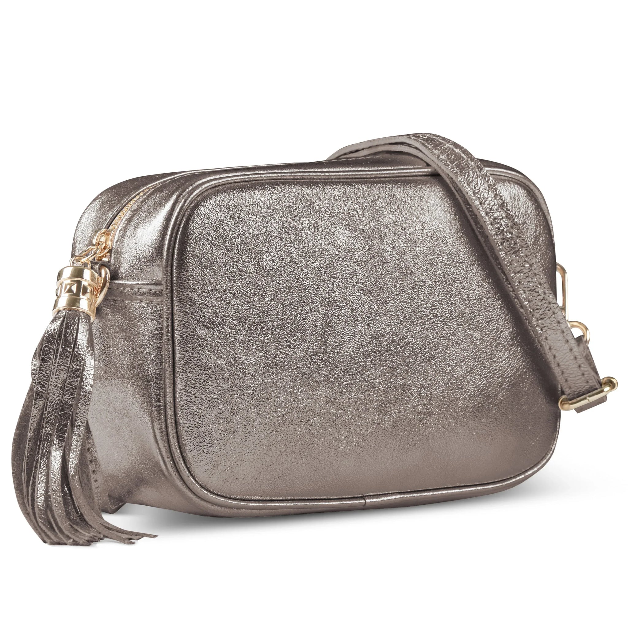 Metallic Suede Leather Crossbody Bag - TAKEASY - Flyclothing LLC