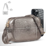 Metallic Suede Leather Crossbody Bag - TAKEASY - Flyclothing LLC