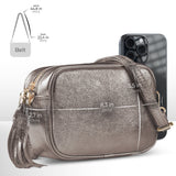 Italian Genuine Metallic Suede Crossbody Bag 231302 - TAKEASY - Flyclothing LLC