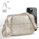 Metallic Suede Leather Crossbody Bag - TAKEASY - Flyclothing LLC
