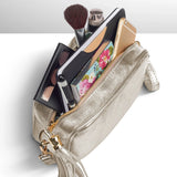 Metallic Suede Leather Crossbody Bag - TAKEASY - Flyclothing LLC