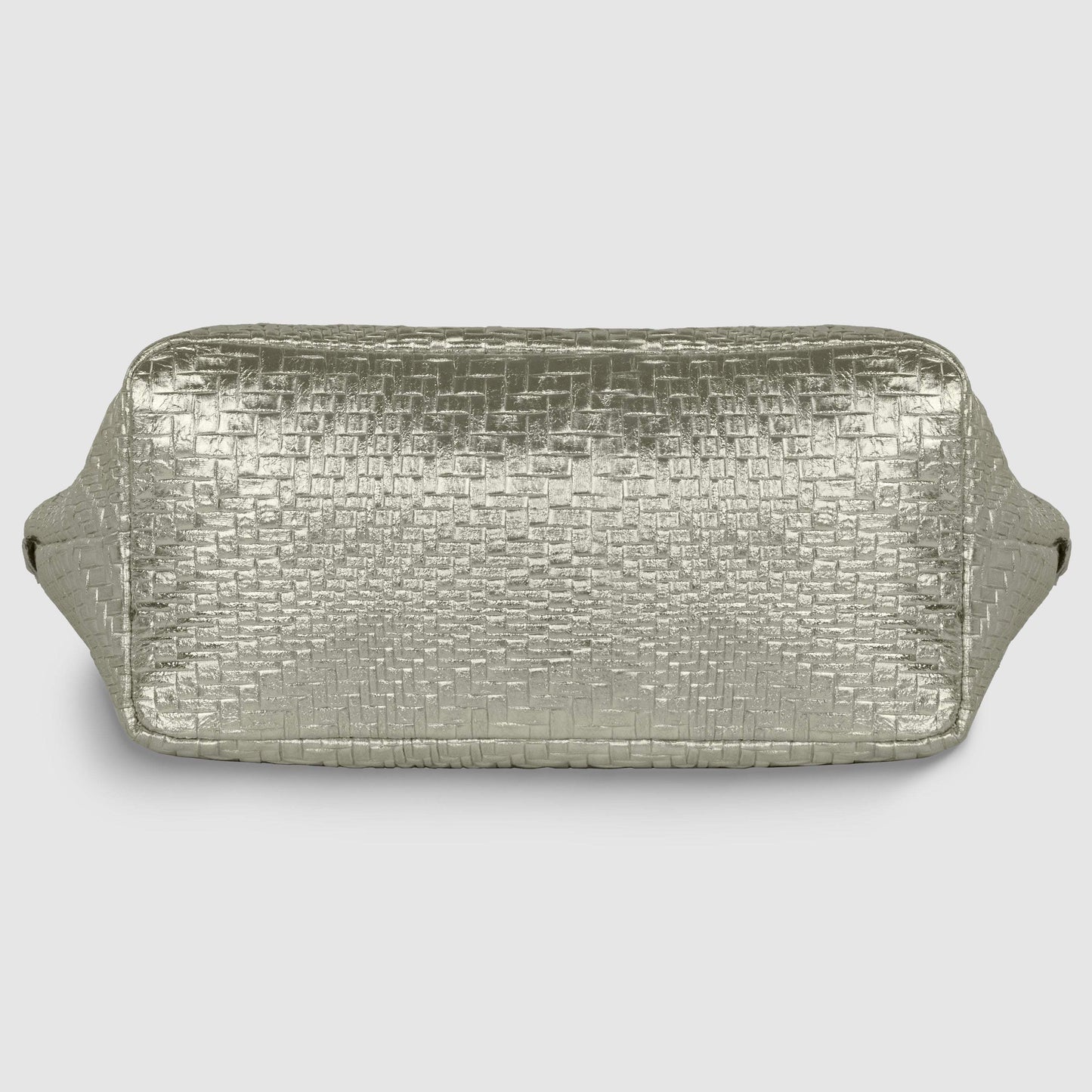 Italian Genuine Basketweave-Embossed Metallic Suede Top-Handle Bag | Treviso - TAKEASY - Flyclothing LLC