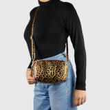 Italian Genuine Leopard-Print Metallic Suede Crossbody Bag 231302 - TAKEASY - Flyclothing LLC