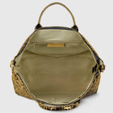 Italian Genuine Leopard-Print Metallic Suede Top-Handle Bag 112334 - TAKEASY - Flyclothing LLC