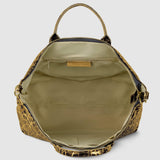 Italian Genuine Leopard-Print Metallic Suede Top-Handle Bag 112334 - TAKEASY - Flyclothing LLC