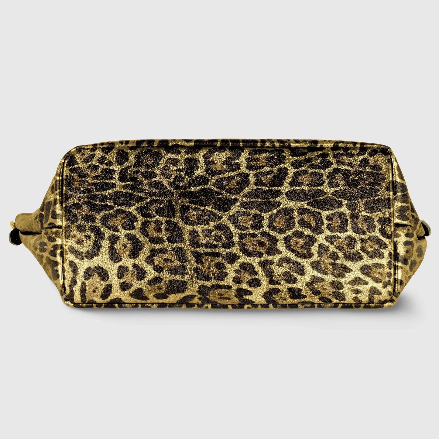 Italian Genuine Leopard-Print Metallic Suede Top-Handle Bag 112334 - TAKEASY - Flyclothing LLC