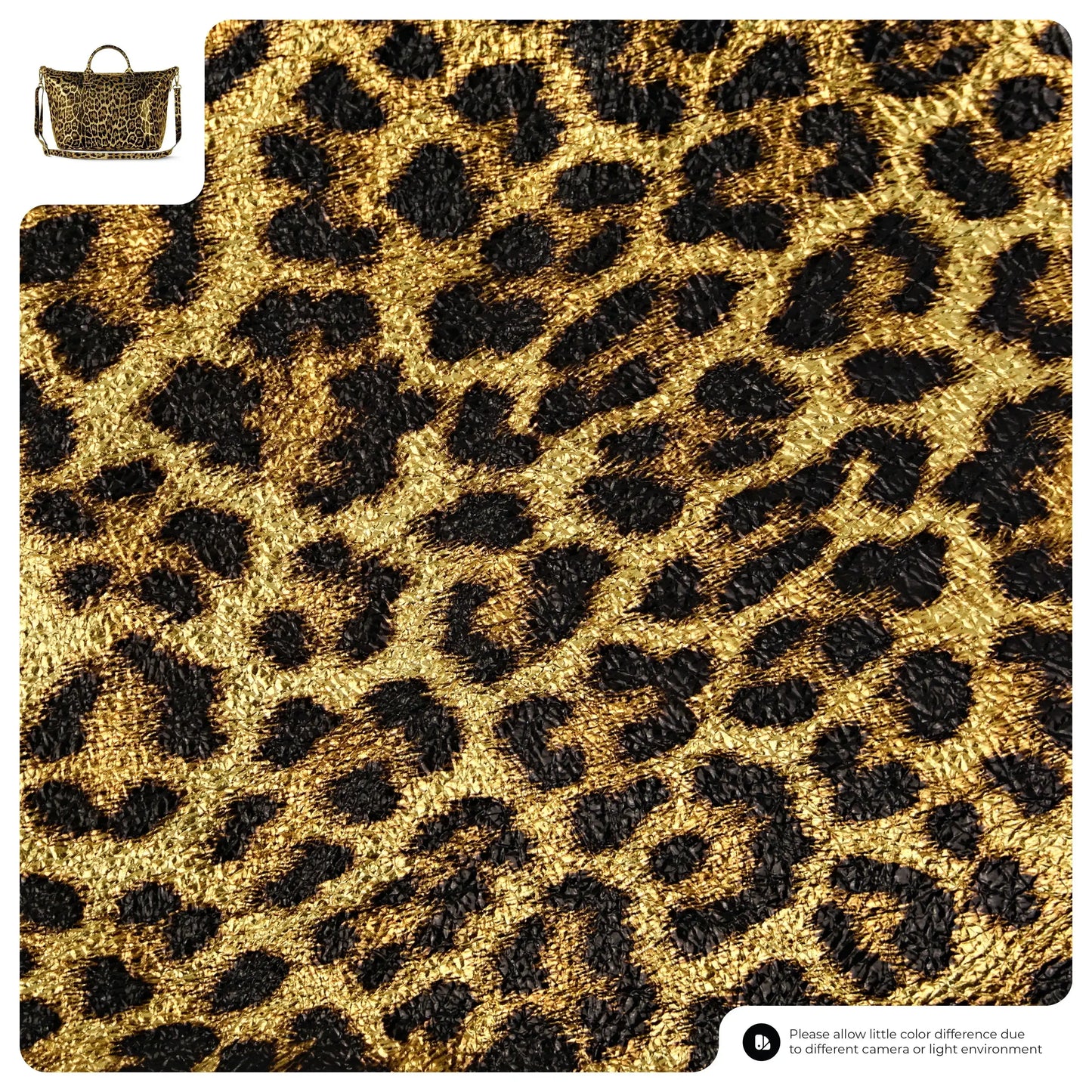 Italian Genuine Leopard-Print Metallic Suede Top-Handle Bag 112334 - TAKEASY - Flyclothing LLC