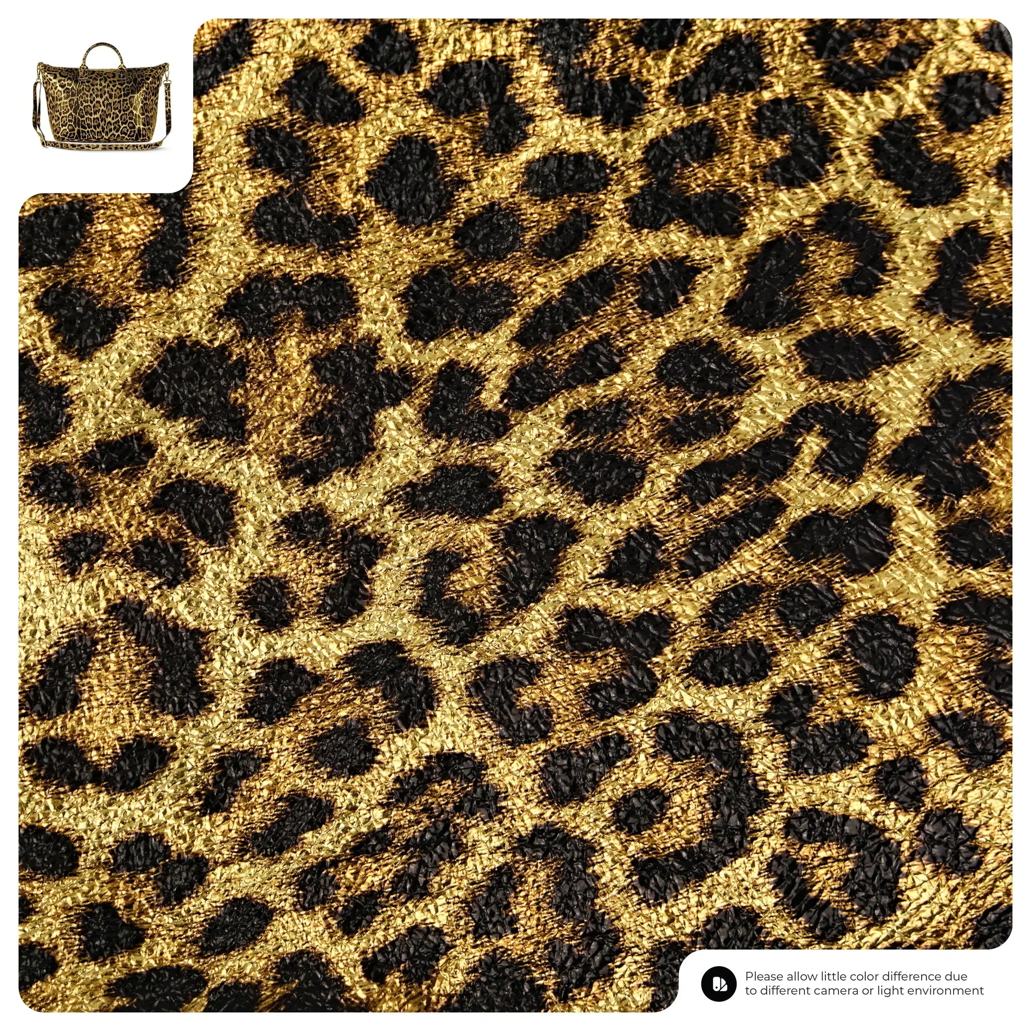 Italian Genuine Leopard-Print Metallic Suede Top-Handle Bag 112334 - TAKEASY - Flyclothing LLC