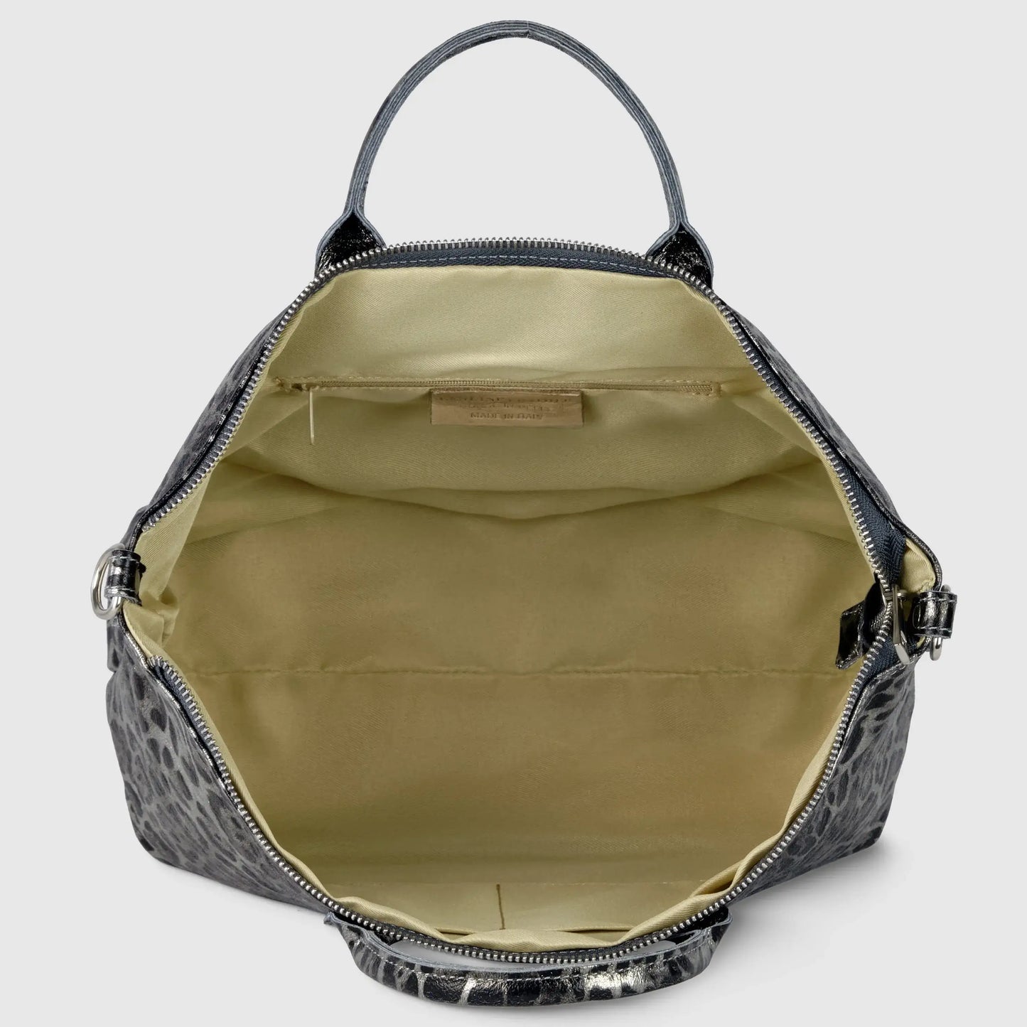 Italian Genuine Leopard-Print Metallic Suede Top-Handle Bag 112334 - TAKEASY - Flyclothing LLC