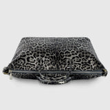 Italian Genuine Leopard-Print Metallic Suede Top-Handle Bag 112334 - TAKEASY - Flyclothing LLC