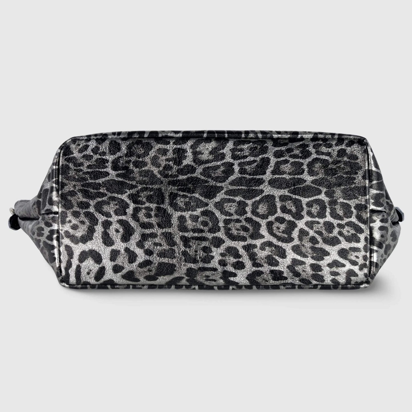 Italian Genuine Leopard-Print Metallic Suede Top-Handle Bag 112334 - TAKEASY - Flyclothing LLC