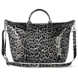 Italian Genuine Leopard-Print Metallic Suede Top-Handle Bag 112334 - TAKEASY - Flyclothing LLC